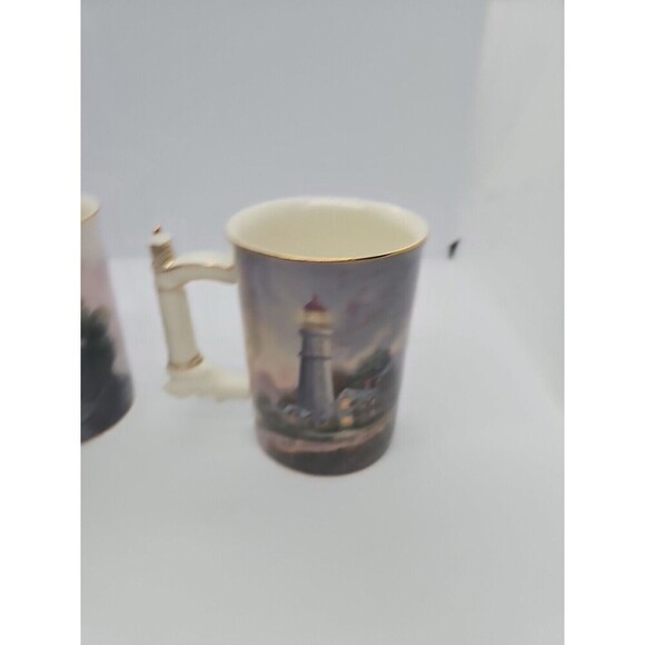 NEW 6th Set of 2Thomas Kinkade Seaside Inspirations Heirloom Porcelain MugsA1380 - Picture 6 of 8